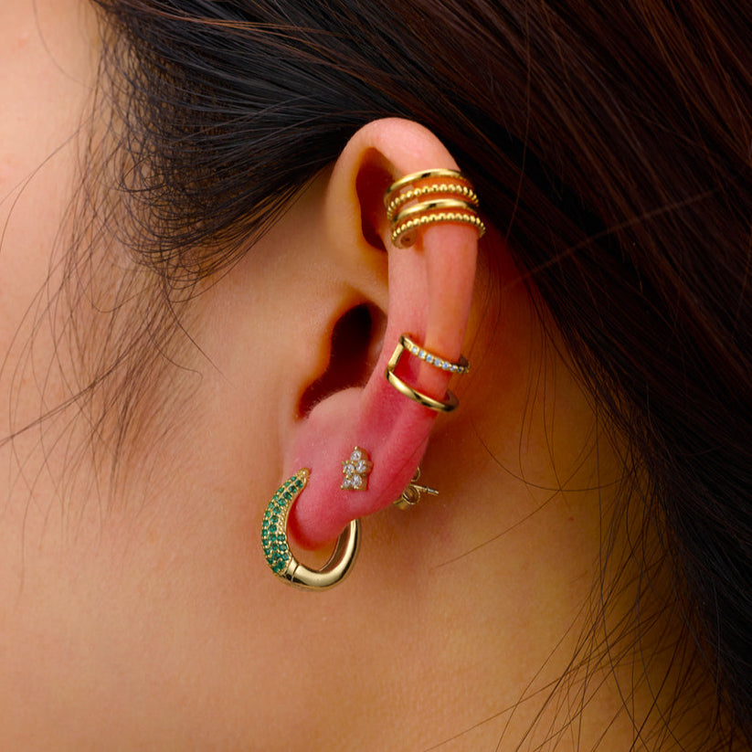 Oval Earrings with Zirconias