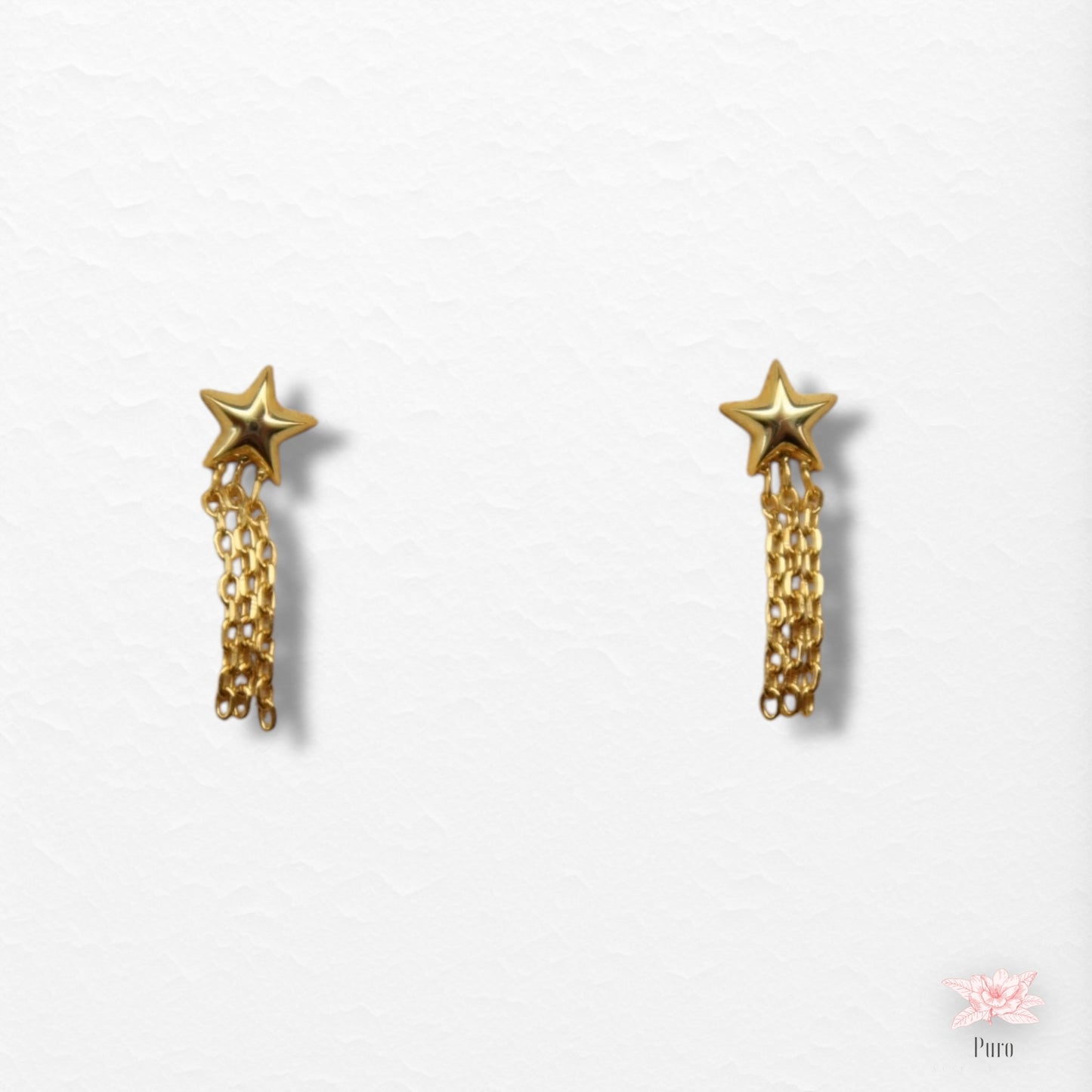 Brincos das Estrelas com Correntes Caídas