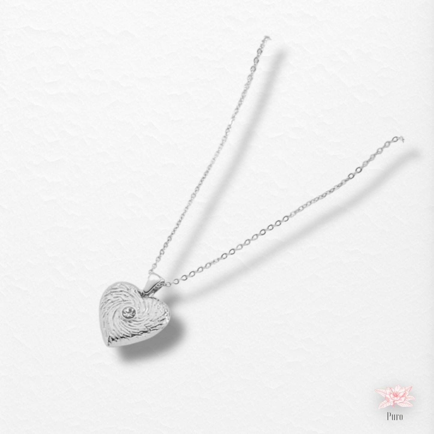 Colar Medalhão Coração Com Zircônia
