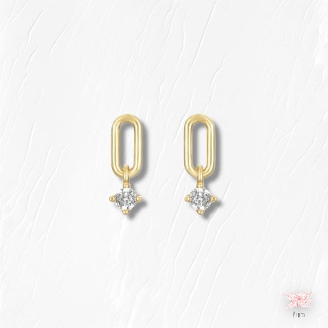 Oval Earrings With Pendant