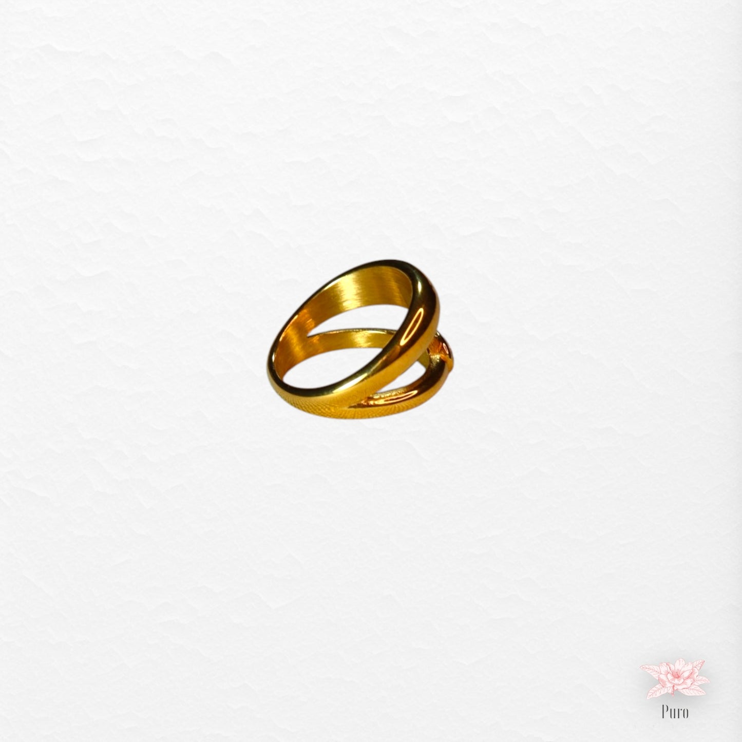 Anel Duplo com Zircônia (Dourado)