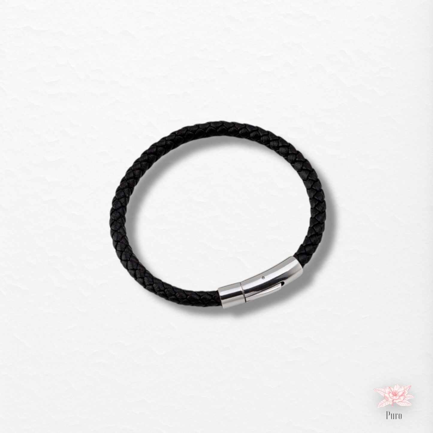 Pulseira de Couro Entrelaçado