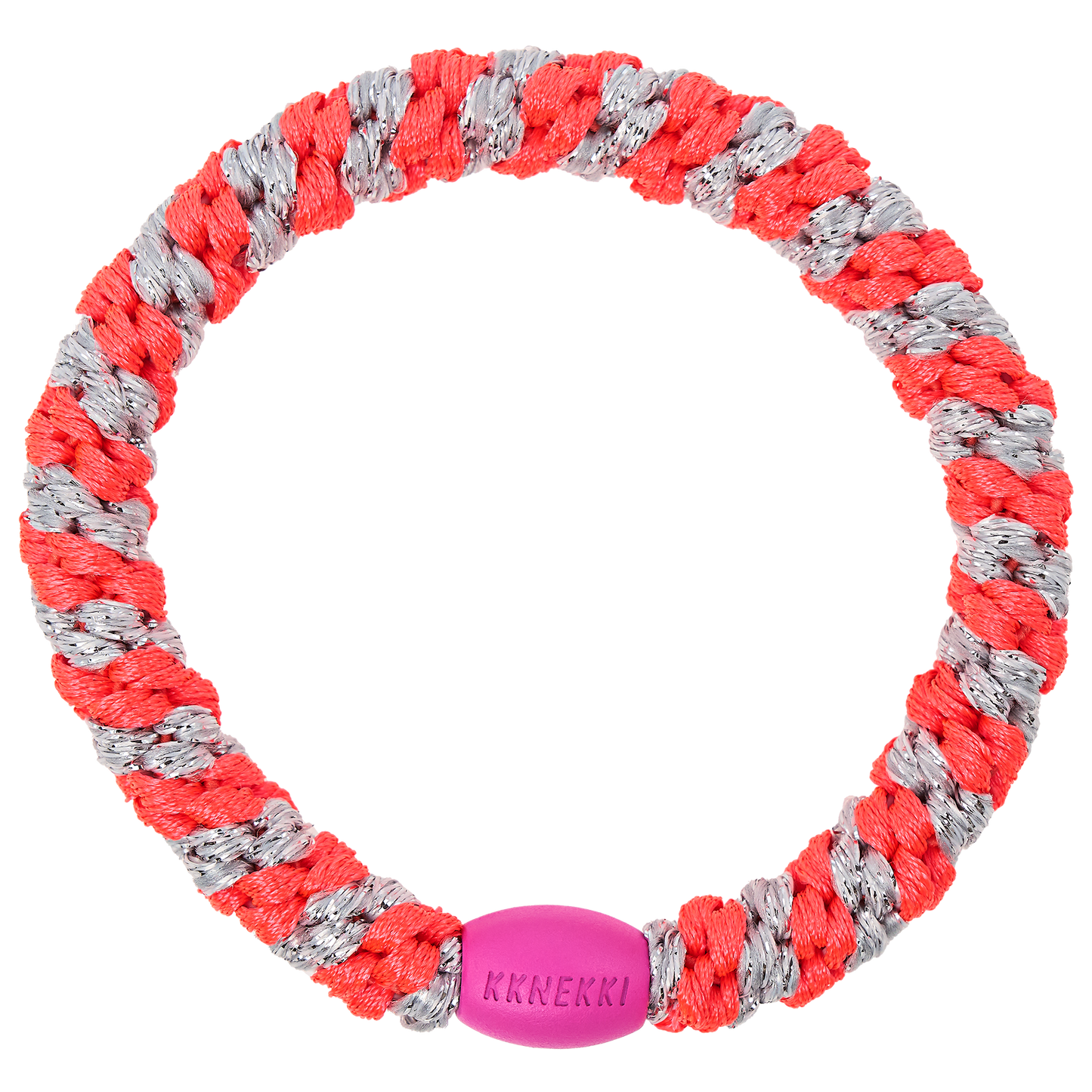KKNEKKI Pink Neon Silver Glitter Stripe
