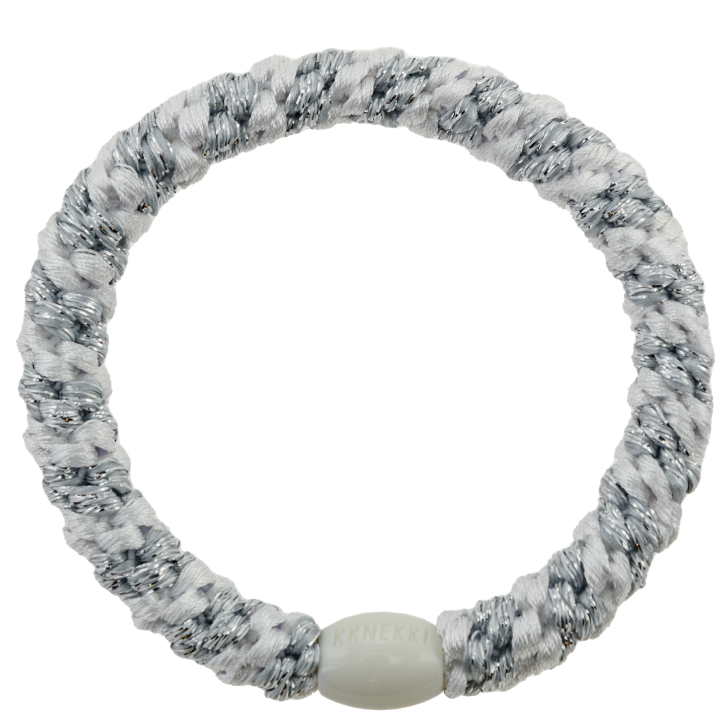 KKNEKKI White Silver Glitter Stripe