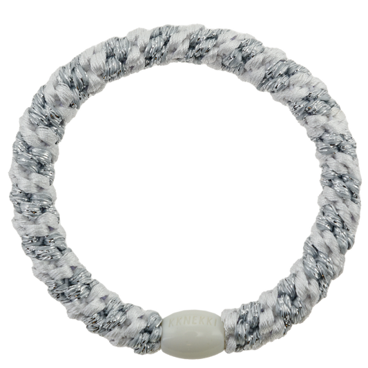 KKNEKKI White Silver Glitter Stripe