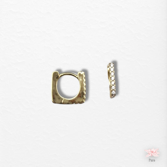 Square Earrings with Zirconias