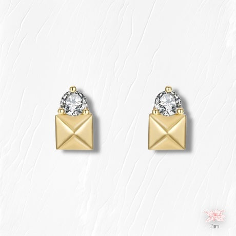 Gold Square Earrings
