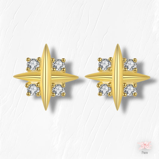Star Earrings With Zirconias